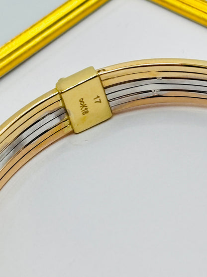 K18 Japan Gold Tri-color Clip Bangle (Please Read the Description)