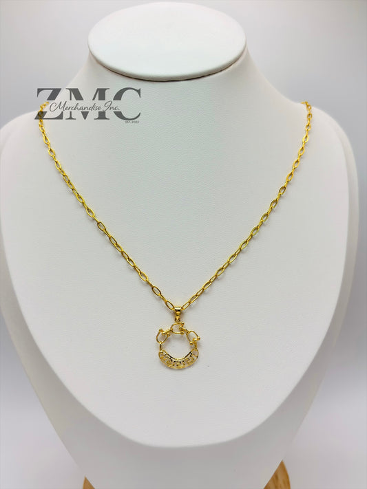 18K Gold Mini Link Paperclip Necklace