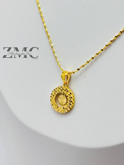 18K Gold Circle Necklace