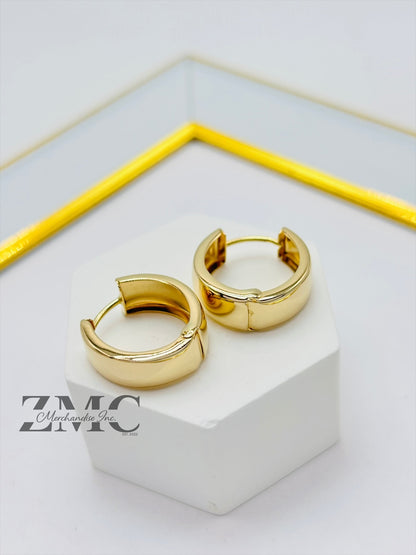 18K Gold Plain Loop Earrings