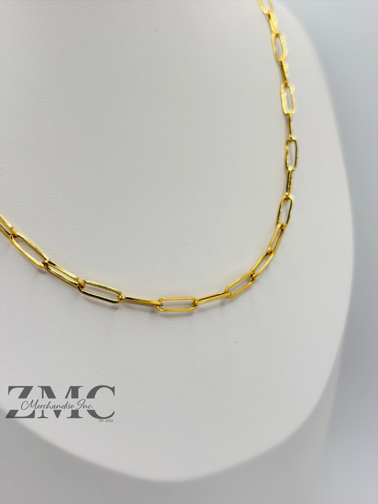 18K Gold Paperclip Chain 10 mm Link