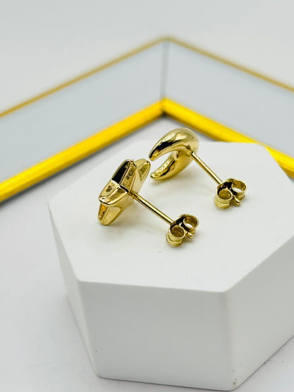 18K Gold Moon & Star Earrings