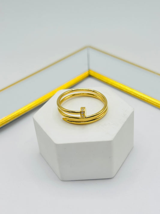 18K Gold Nail Ring
