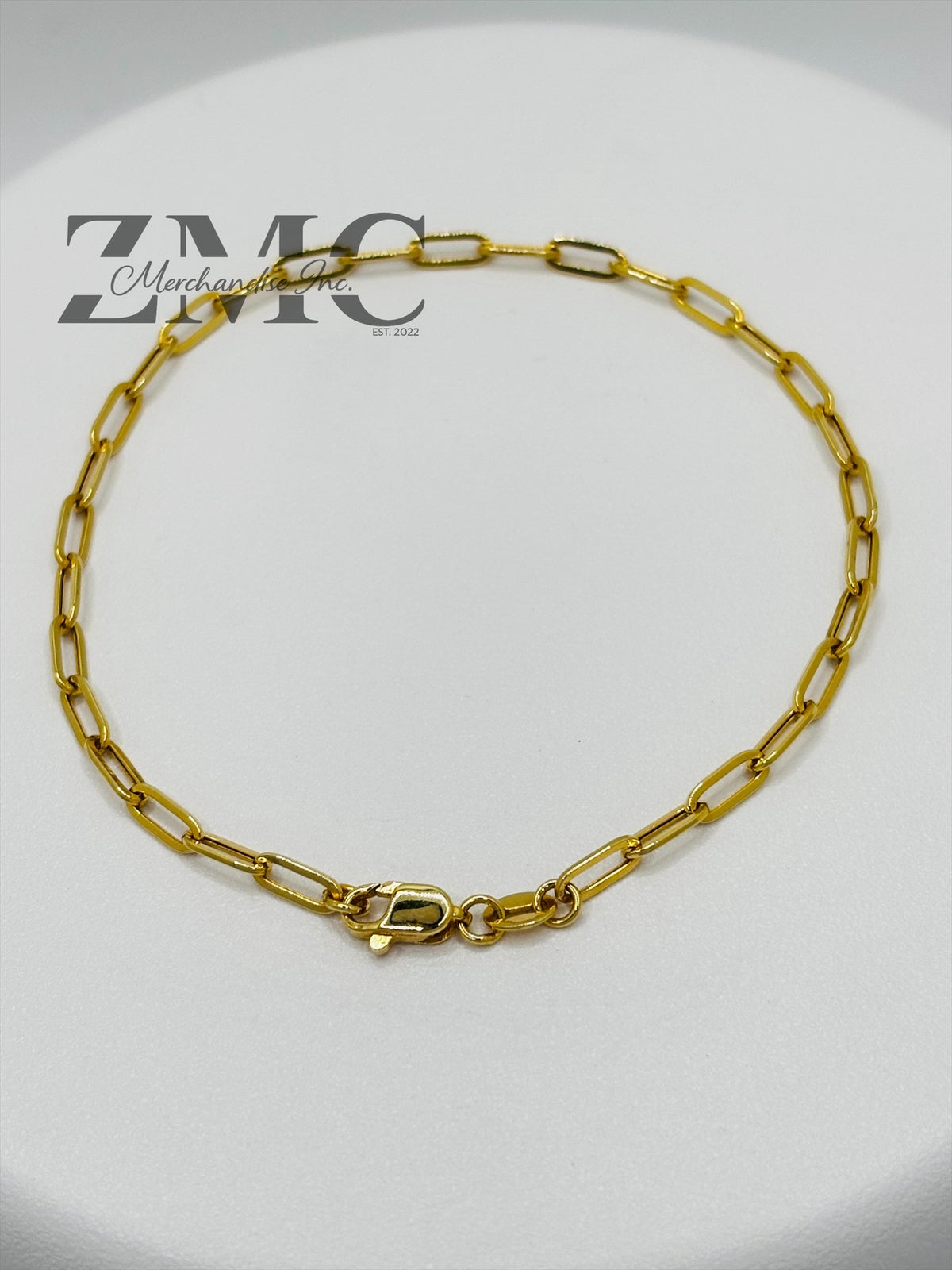 18K Gold Mini Paperclip Bracelet
