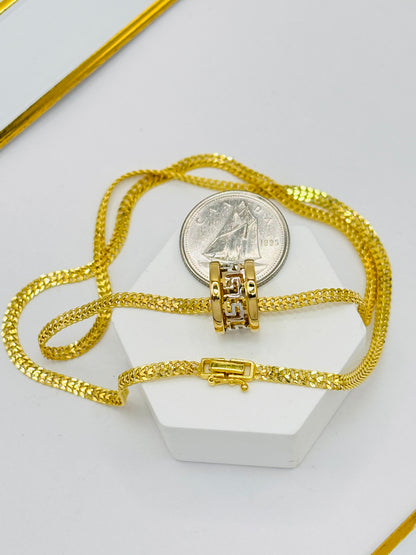 18K Gold Heartbizz Barrel Necklace