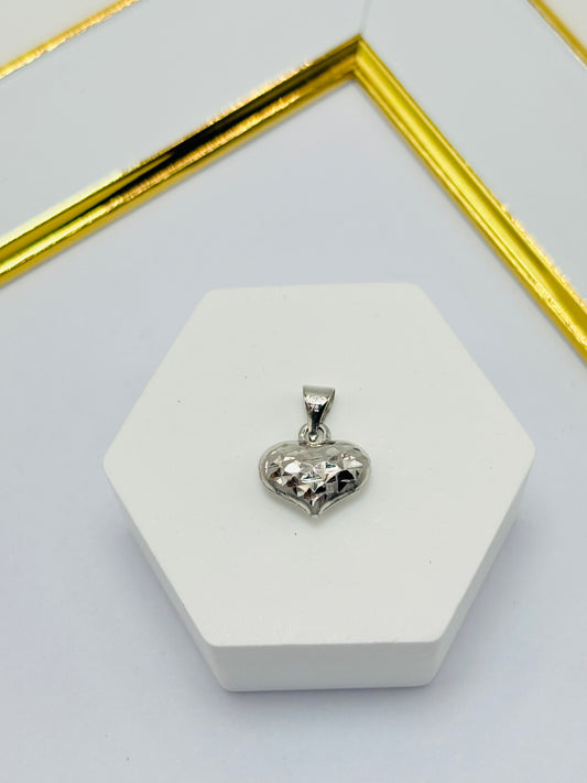 18K White Gold Heart Pendant