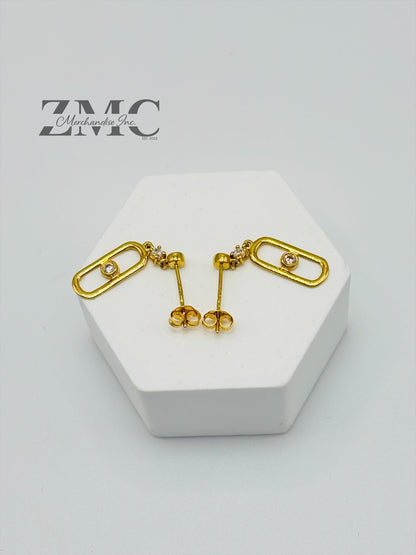 18K Gold Dangling Earrings