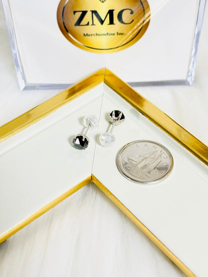 K18 Japan Platinum 1 total carat Natural Black Diamond Earrings