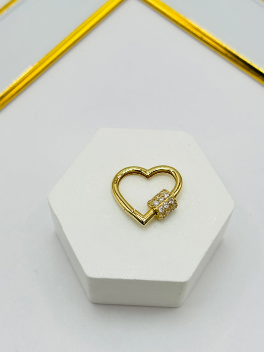 K18 Japan Heart Carabiner Pendant