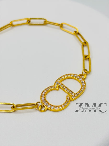 18K Gold Paperclip Bracelet