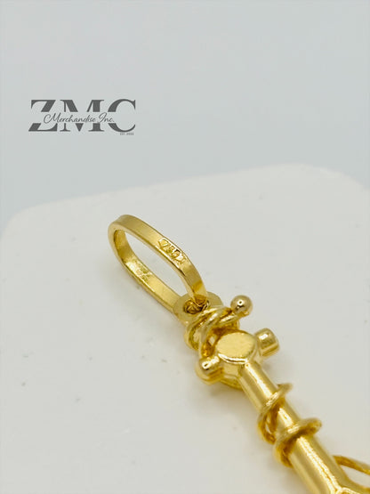 18K Gold Anchor Pendant