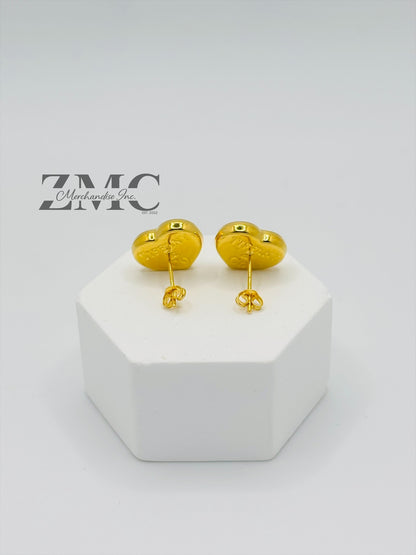 18K Gold Heart Earrings