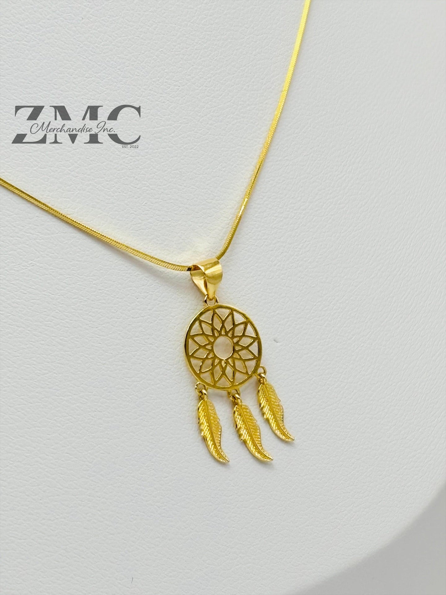 18K Gold Dream Catcher Necklace