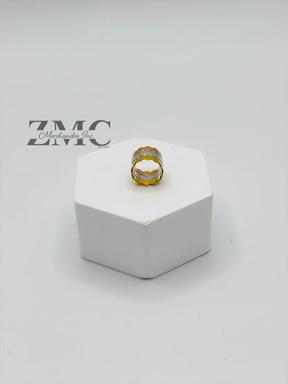 18K Gold Tri-color Barrel Pendant
