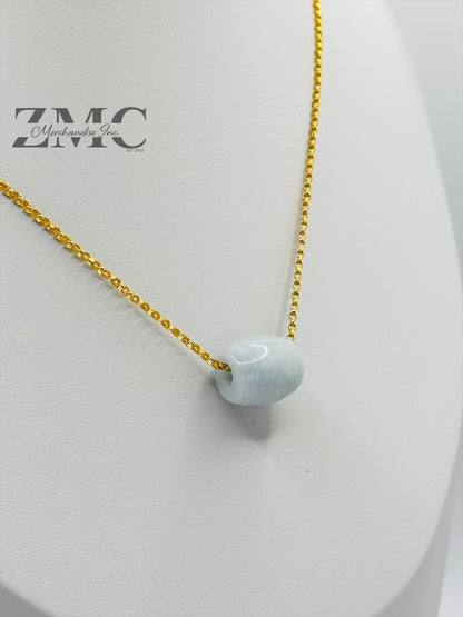 18K Gold Micro tauco Jade Necklace