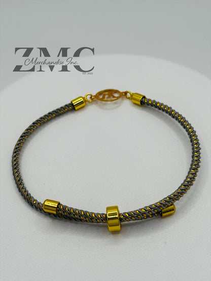 18K Gold L Circle String Bracelet