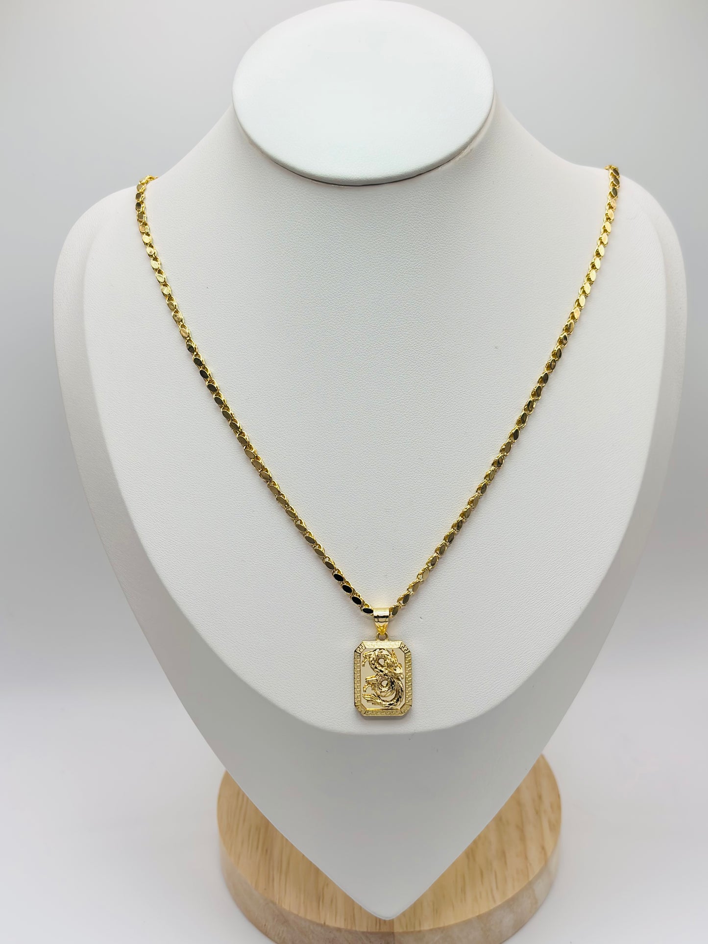 18K Gold Dragon Necklace