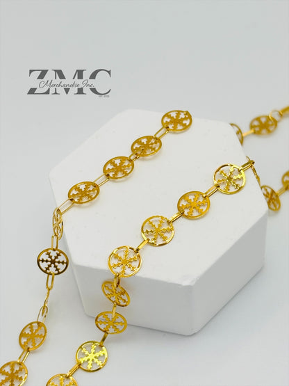 18K Gold Snow Flakes Necklace