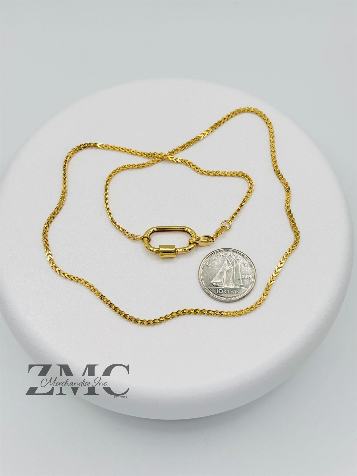 18K Gold Carabiner Necklace