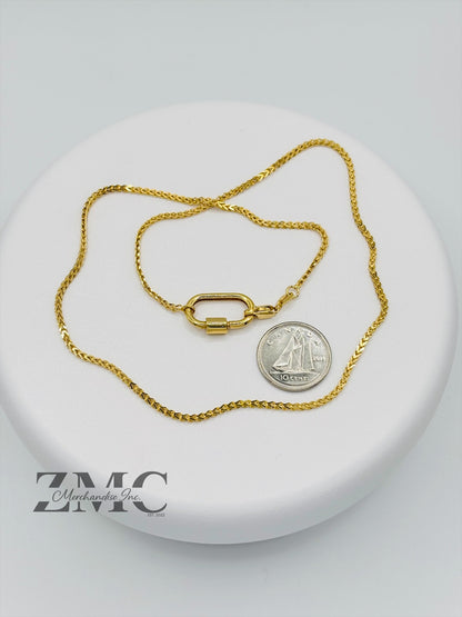 18K Gold Carabiner Necklace