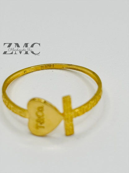 18K Gold Heart Ring