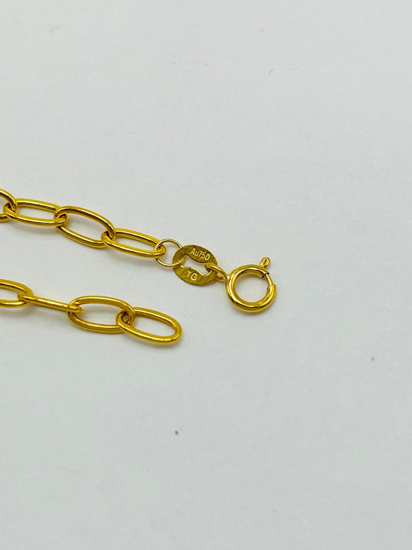 18K Gold C Heart Bracelet