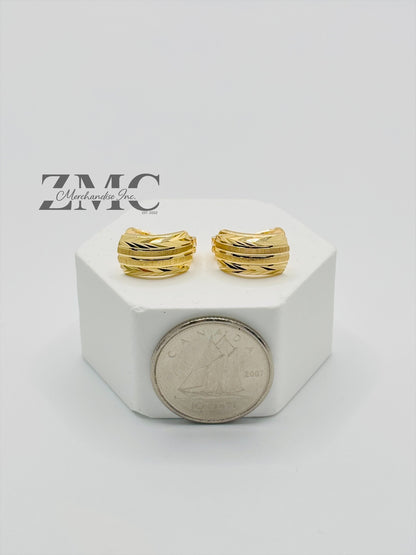18K Gold Line Clip Type Earrings