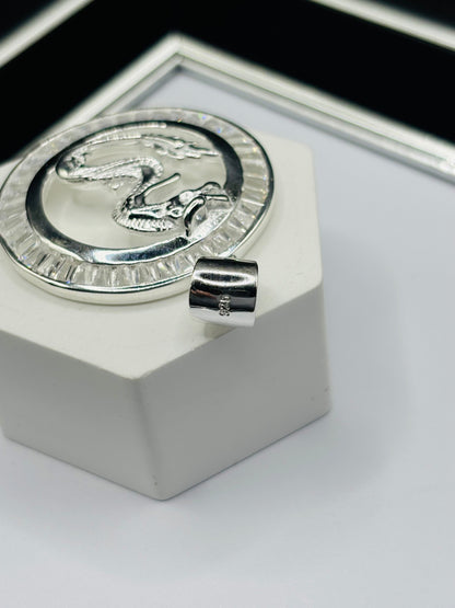 S925 Silver Circle Dragon Pendant