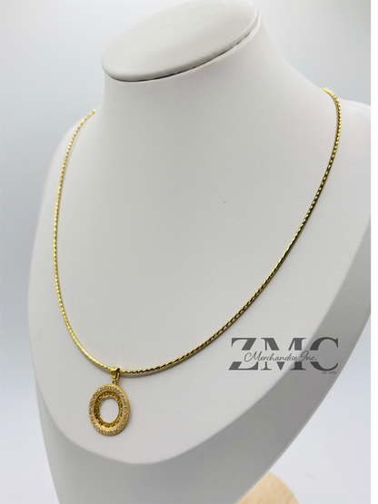 18K Gold Omega Circle Necklace
