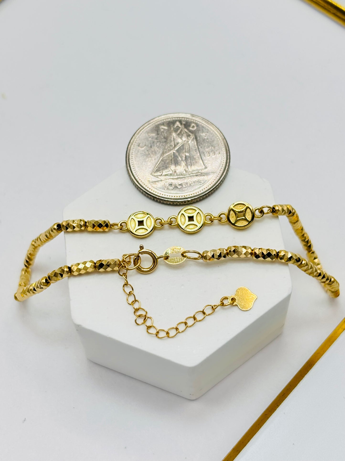 18K Gold Lucky Money Coin Bracelet