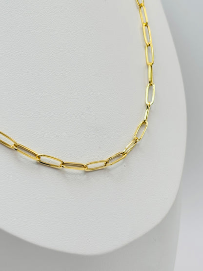 18K Gold Paperclip Chain