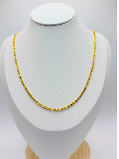 18K Gold Slim Damascus Chain