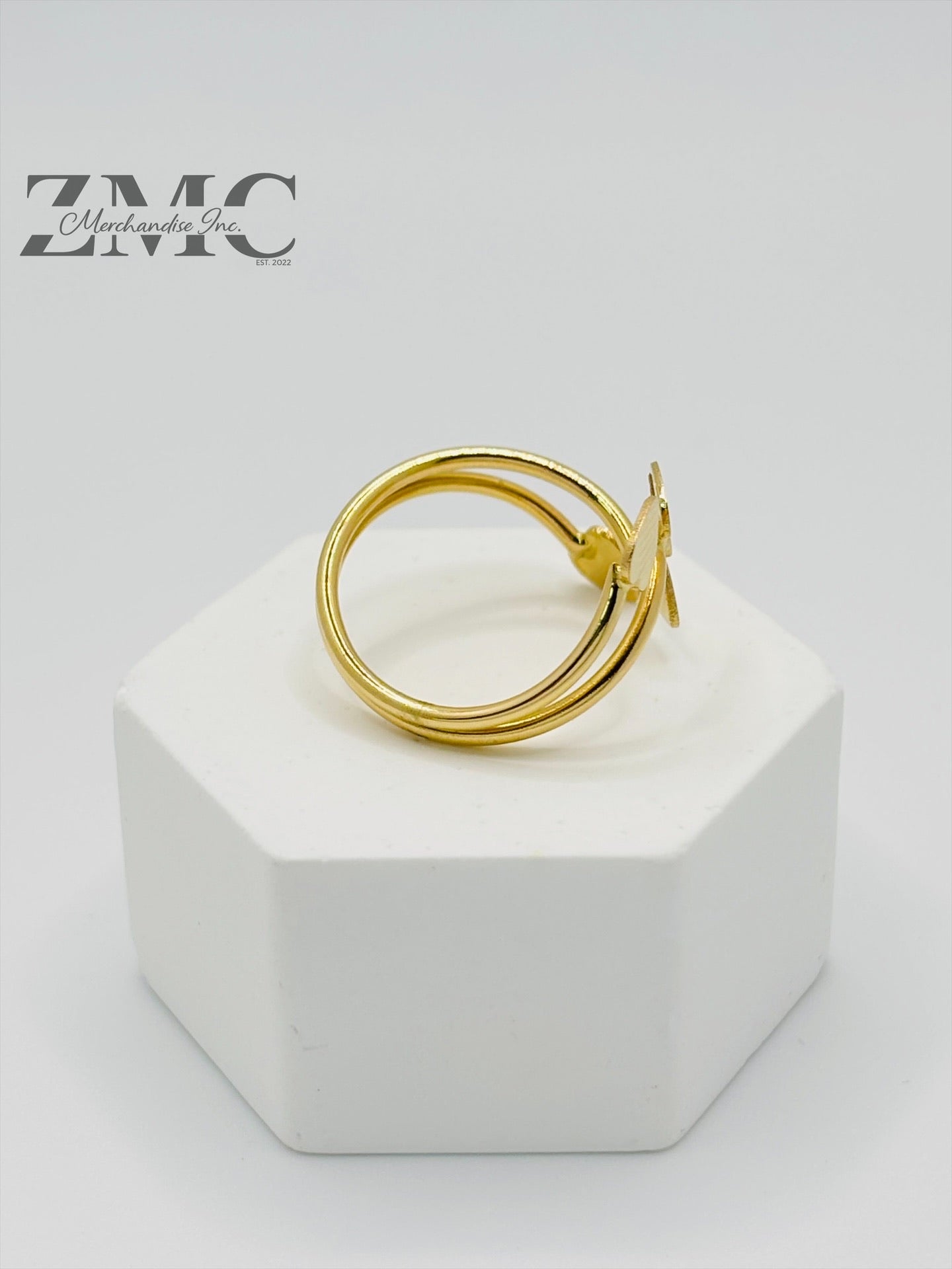 18K Gold Spiral Heart Ring
