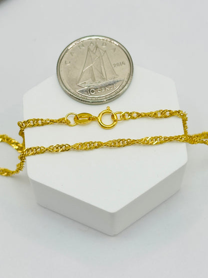 18K Gold Diamond Cut Heart Necklace