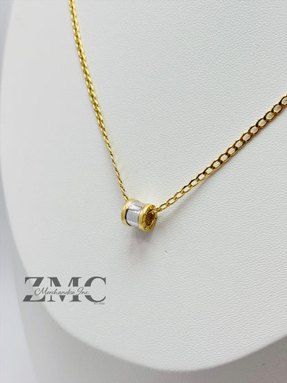 18K Gold Barrel Necklace