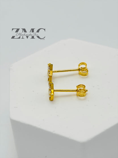 18K Gold Star Moissanite Diamond Kids Earrings