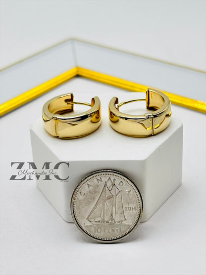18K Gold Plain Loop Earrings