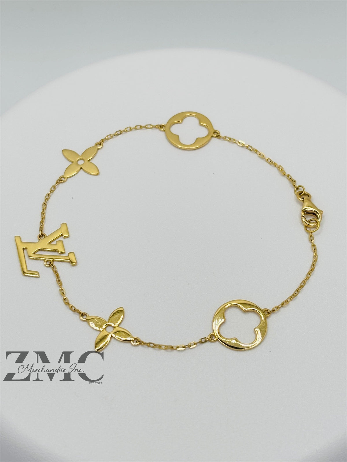 18K Gold L Blossom Bracelet