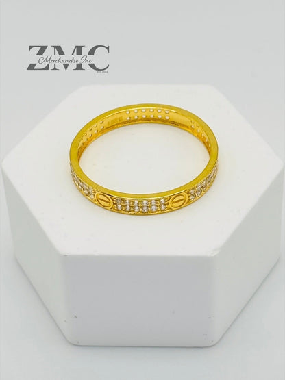 18K Gold Stone Couple Ring