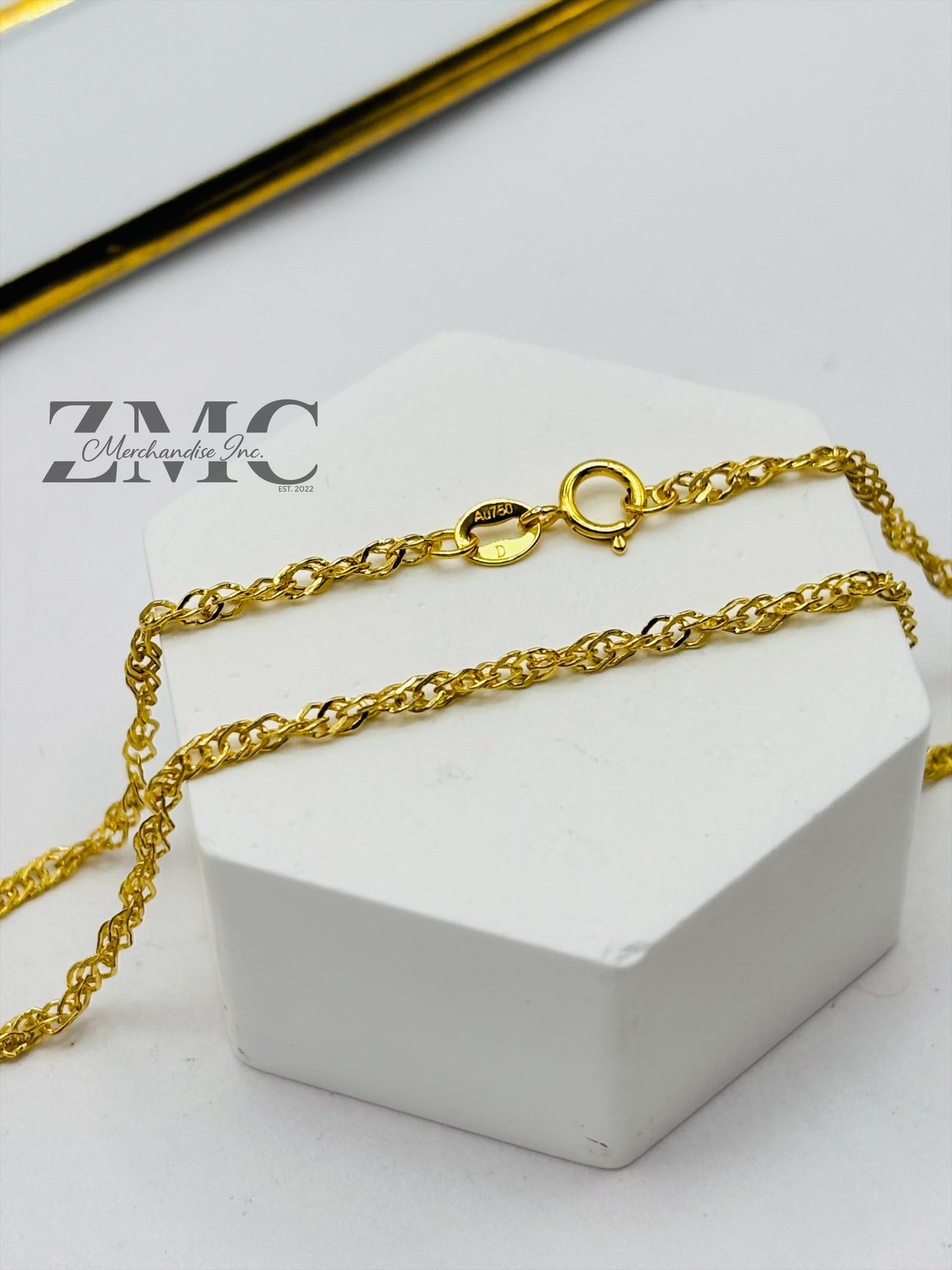 18K Gold Twisted Chain