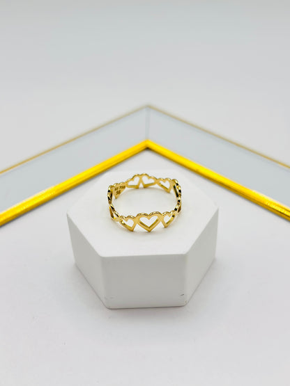 18K Gold Heart Ring