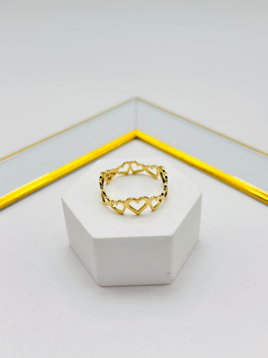18K Gold Heart Ring