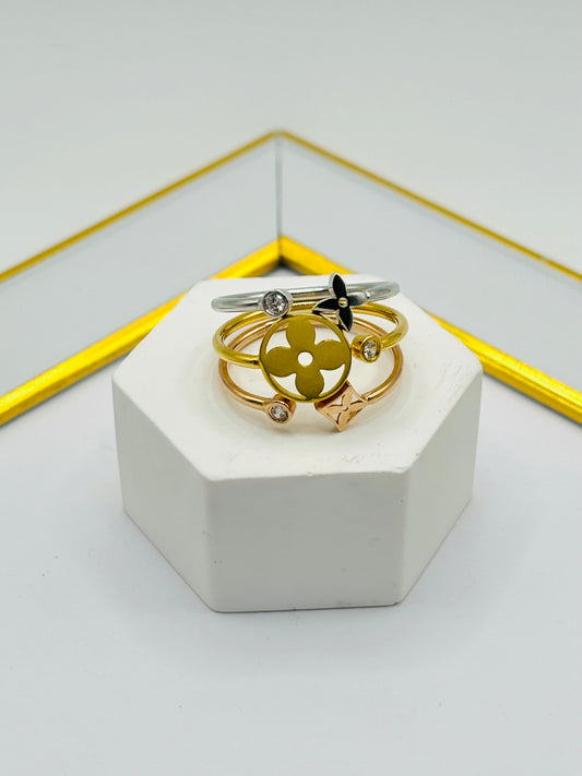 18K Gold Tri-Color Power Ring (Comfort Fit)
