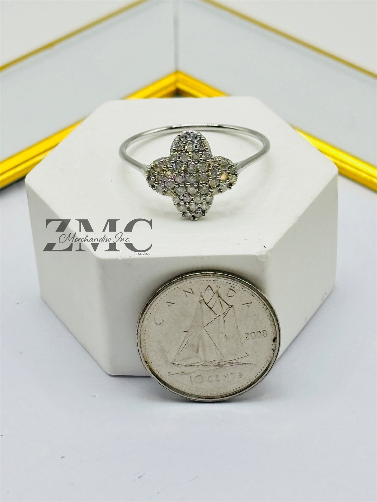 K18 Japan Gold Clover 0.50 carat Natural Diamond Ring