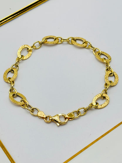 18K Gold F Bracelet 7.5 mm width