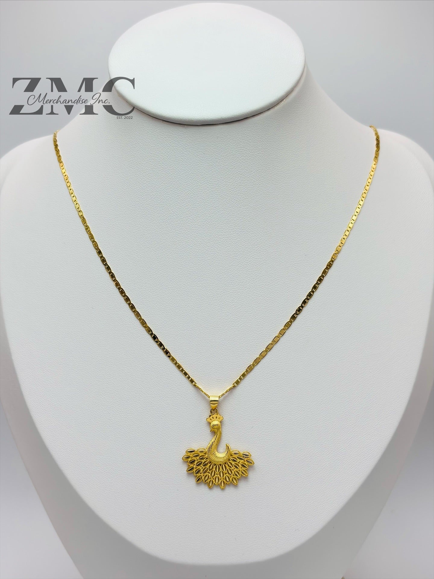 18K Gold Peacock Necklace