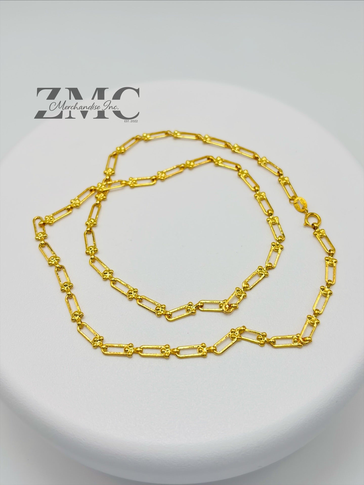 18K Gold Small Link Flat Hardware Chain