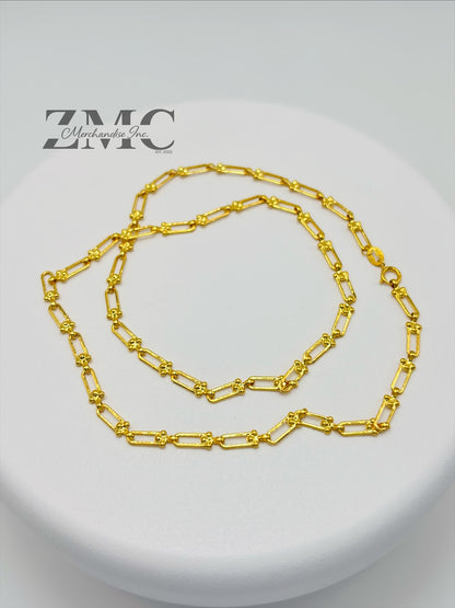 18K Gold Small Link Flat Hardware Chain