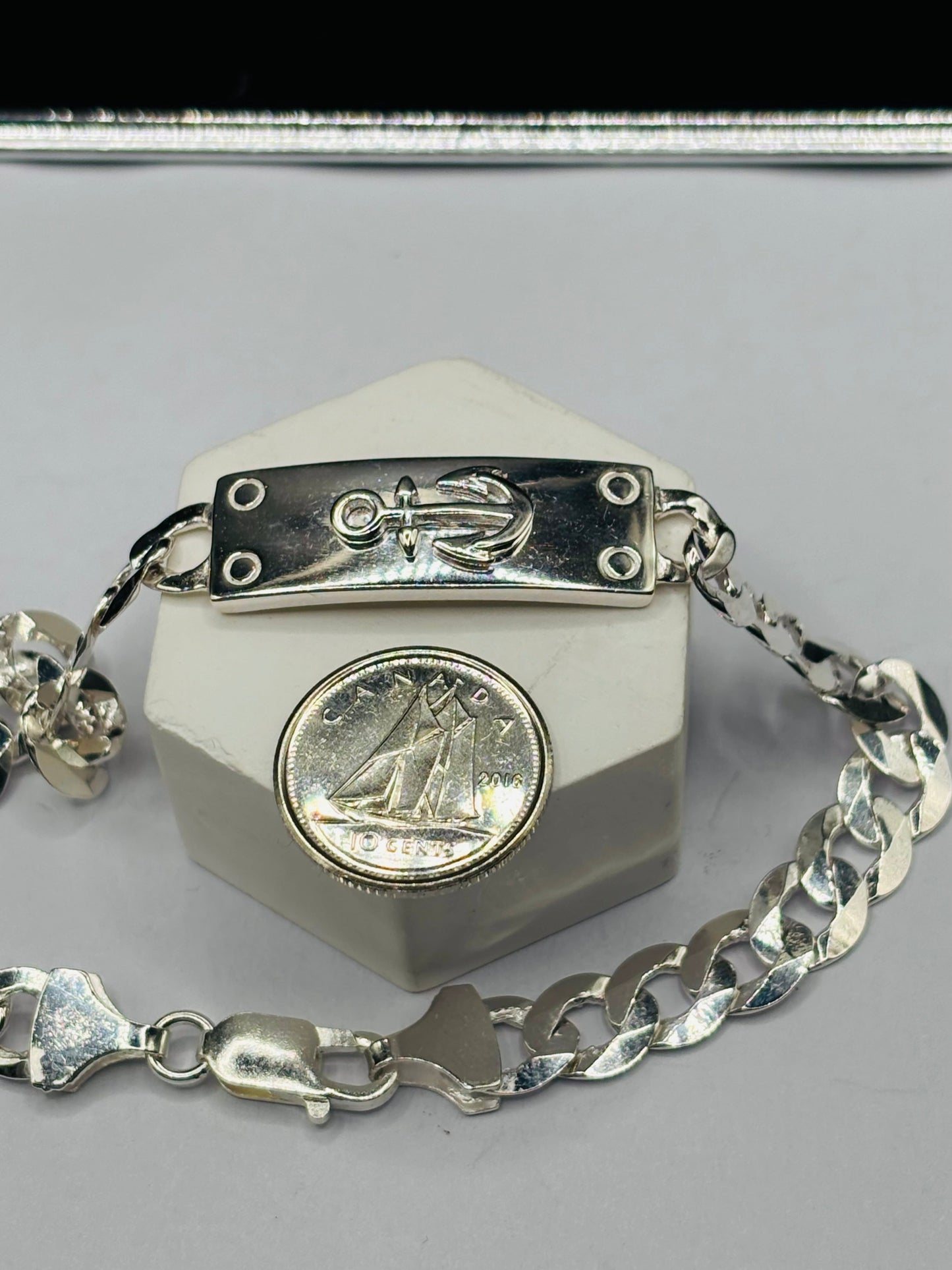 S925 Silver Anchor Bracelet