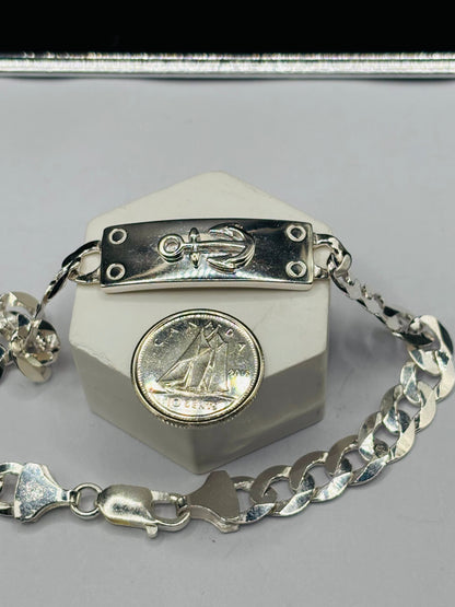 S925 Silver Anchor Bracelet